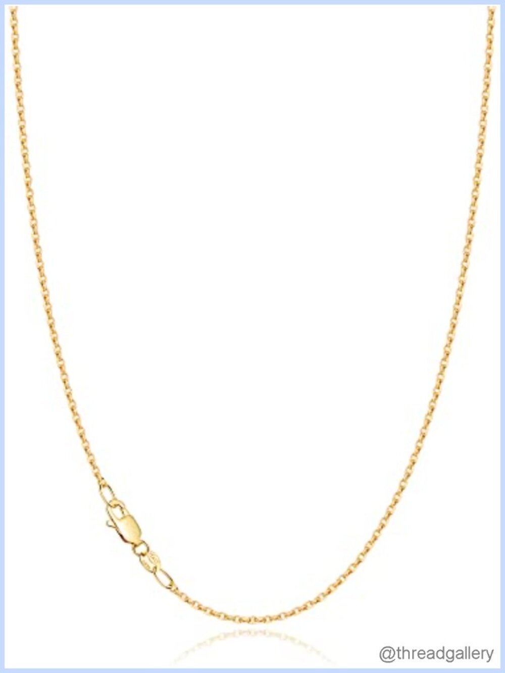 18k Gold Plated 925 Sterling Silver Cable Chain Necklace 18in Thin Dainty Sturdy